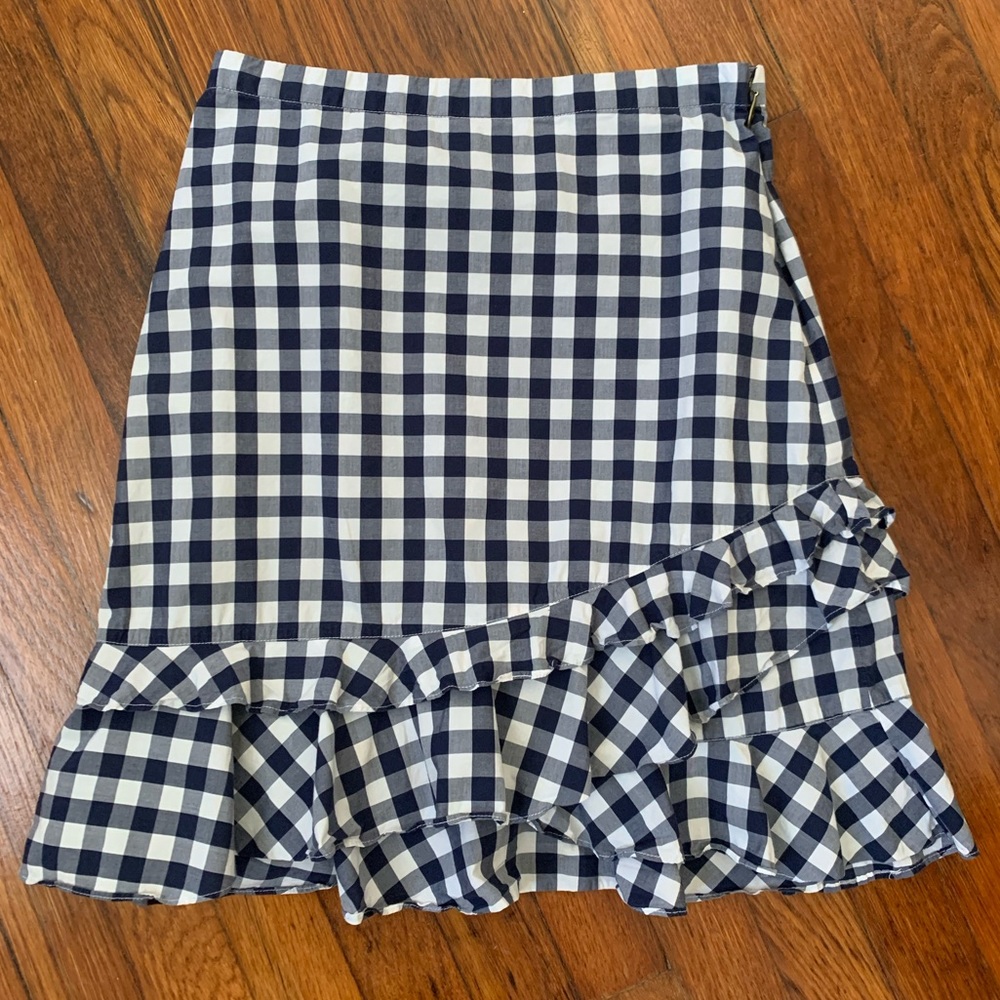 Draper James Dolly Check Flutter skirt sz 0